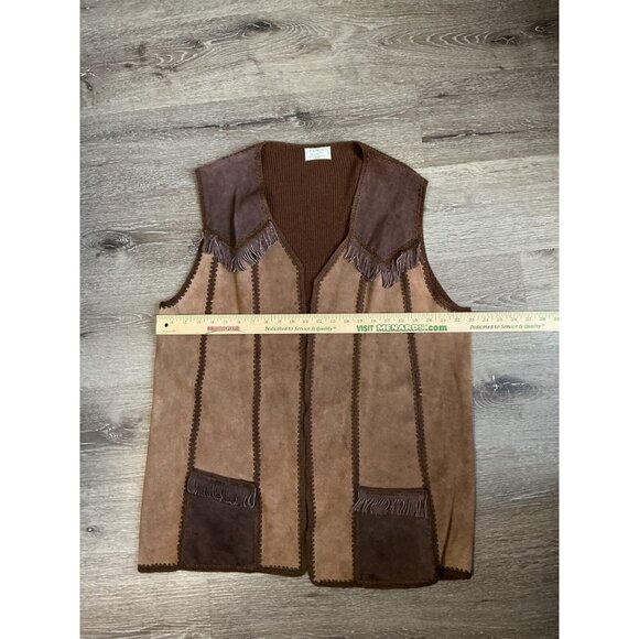 Vintage Lane Bryant Fringe Leather Front‎ Vest XL Festival Western - Picture 10 of 11
